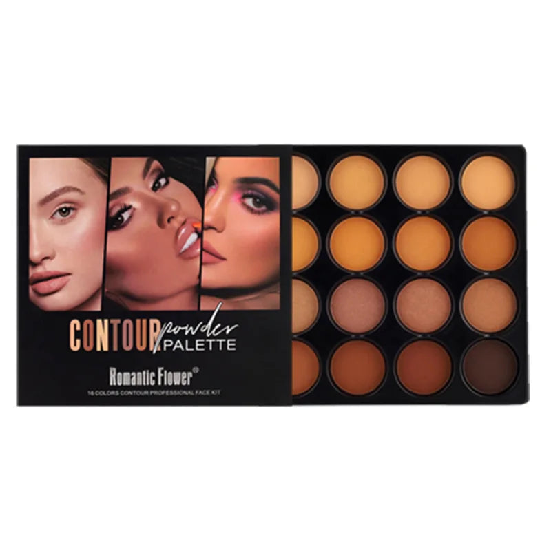 16 Colors Contour Powder Matte Palette Highlight Concealer Pressed Powder Kit Oil Control Waterproof Makeup For Women Cosmetics