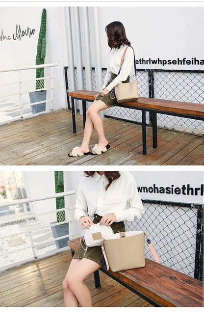 Summer Women's PU Leather Bucket Bag - Fashion Crossbody Shoulder Tote, Brand Designer Messenger Purse for Ladies