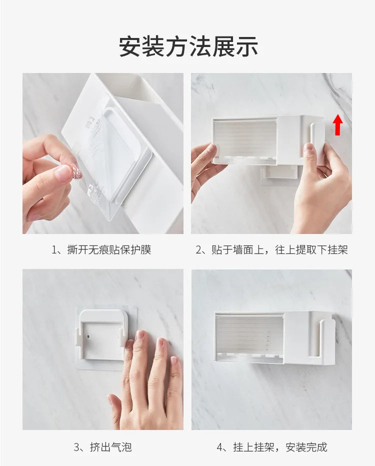 Bathroom Shelves Wall Mount Toothbrush Toothpaste Holder Suction Cup Storage Rack Toiletries Organizer Bathroom Accessories