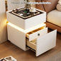 Smart bedside cabinet  new model suspended solid wood leather simple and modern small sized bedroom no installation required fin