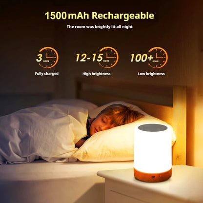 16 Colors Smart Touch Bedside Table Lamp RGB USB Rechargeable Night Light Desk Lamp Bedroom Decoration Gift Dining Table Light