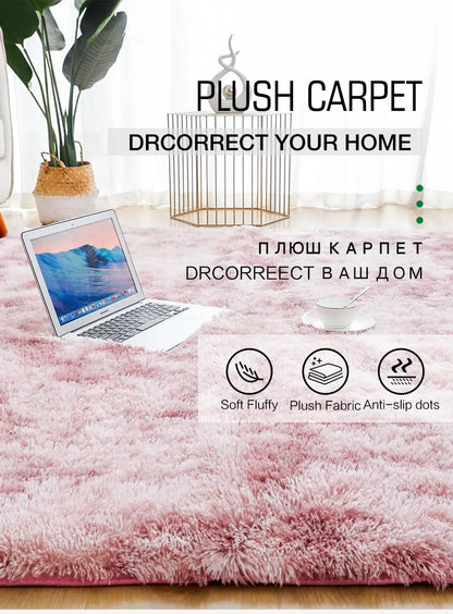 VIKAMA Long Pile Soft Carpet Living Room Bedroom Bedside Non Slip Skin Friendly Carpet Ins Nordic Style Home Decor Carpet