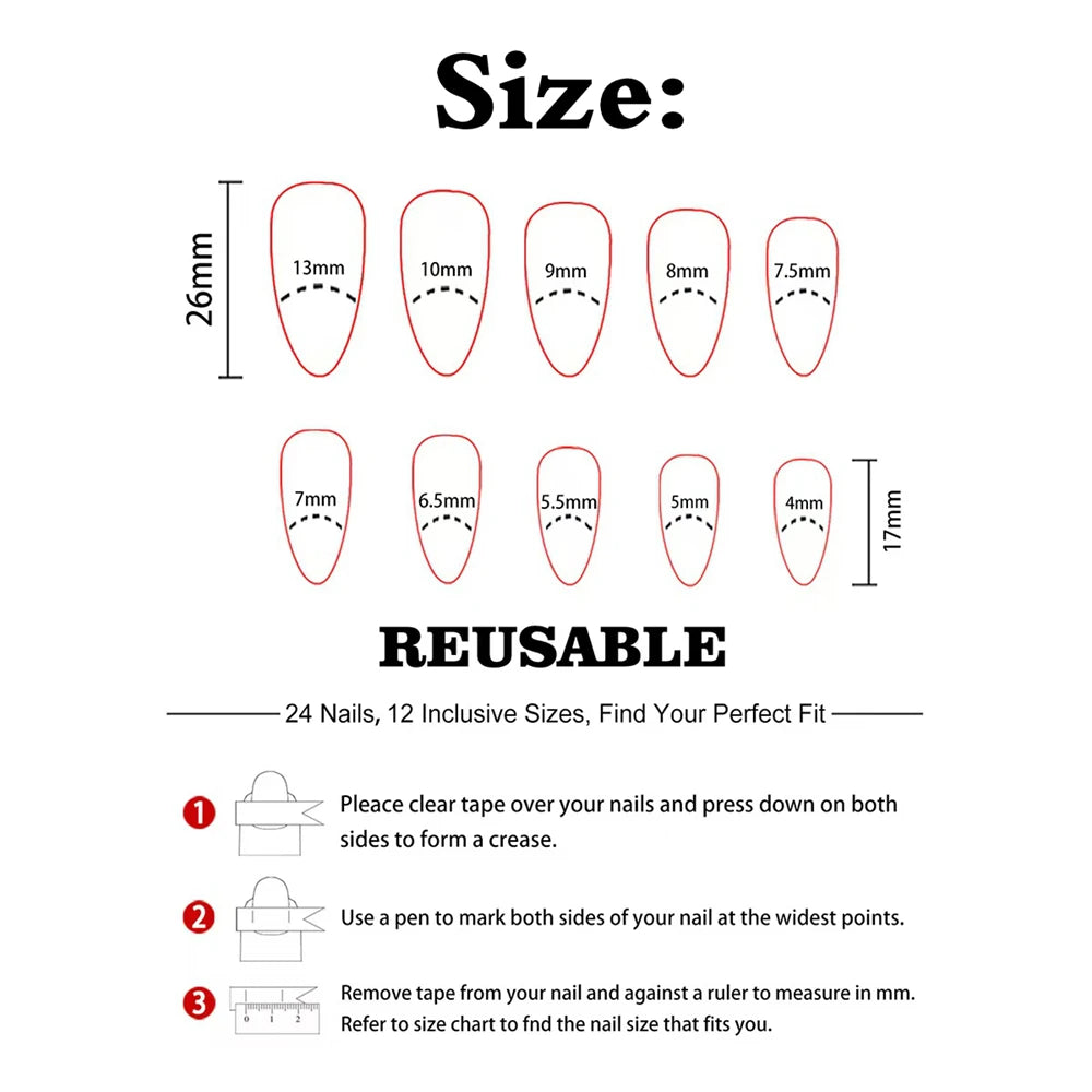 2 Sets Short Fake Nail Designs Red Stilettos Woman Artificial Press On Fake Nails For Gluing DIY Lady Finger Tip Manicure Tools