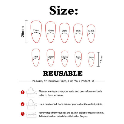 2 Sets Short Fake Nail Designs Red Stilettos Woman Artificial Press On Fake Nails For Gluing DIY Lady Finger Tip Manicure Tools