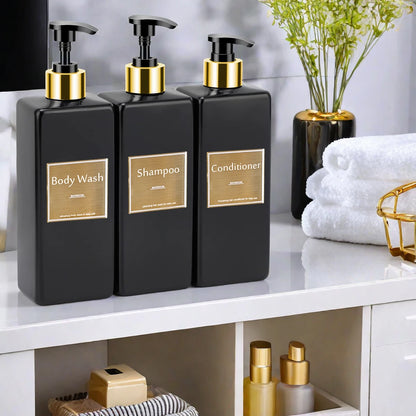 Shower Soap Dispenser Set Refillable Shampoo and Conditioner Bottle for Bathroom Kitchen Dish Soap Hand Soap Bottle