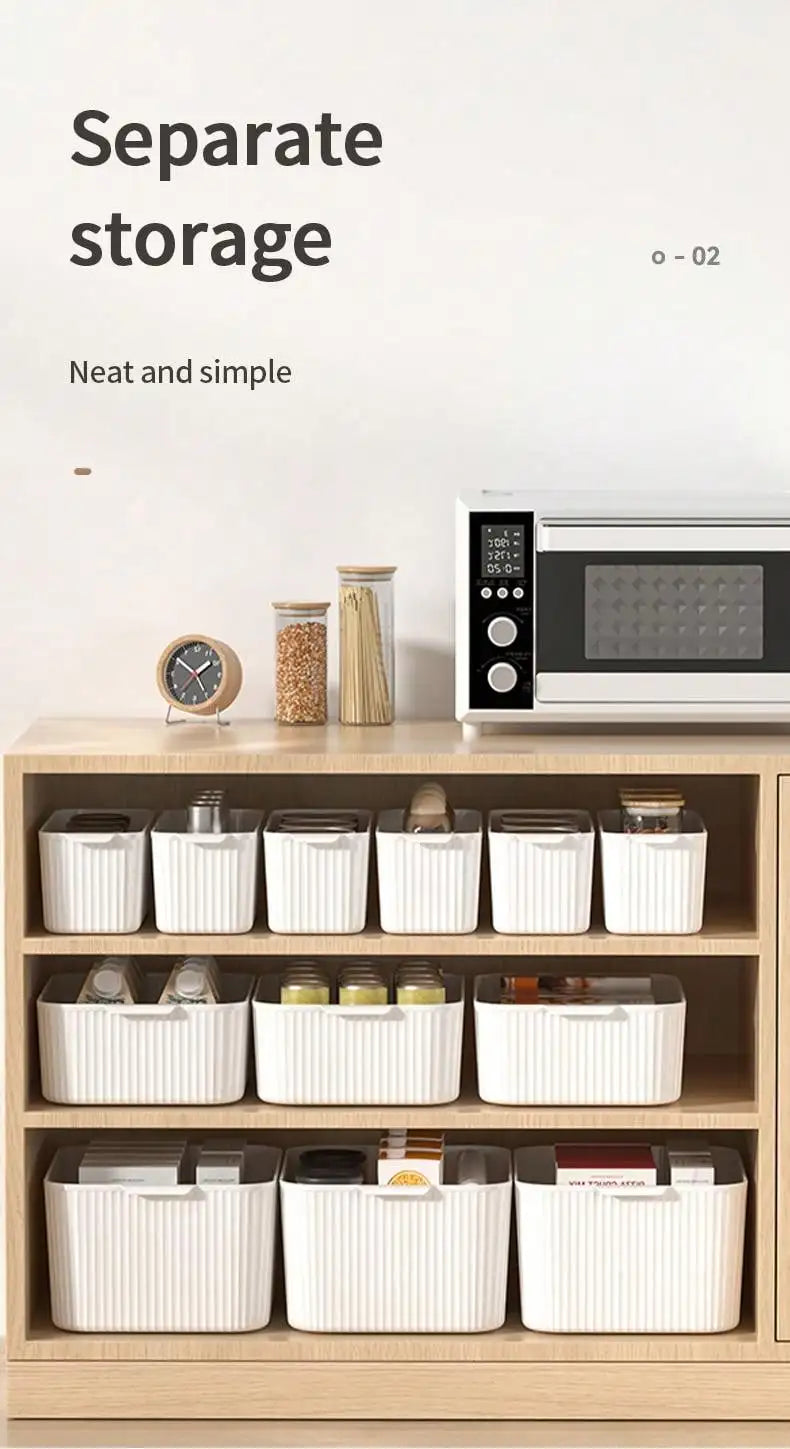 WORTHBUY Bathroom Storage Box Makeup Organizer Plastic Desktop Cosmetics Organizer Multifunctional Toiletries Storage Basket