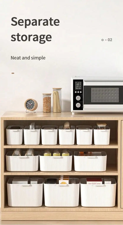 WORTHBUY Bathroom Storage Box Makeup Organizer Plastic Desktop Cosmetics Organizer Multifunctional Toiletries Storage Basket