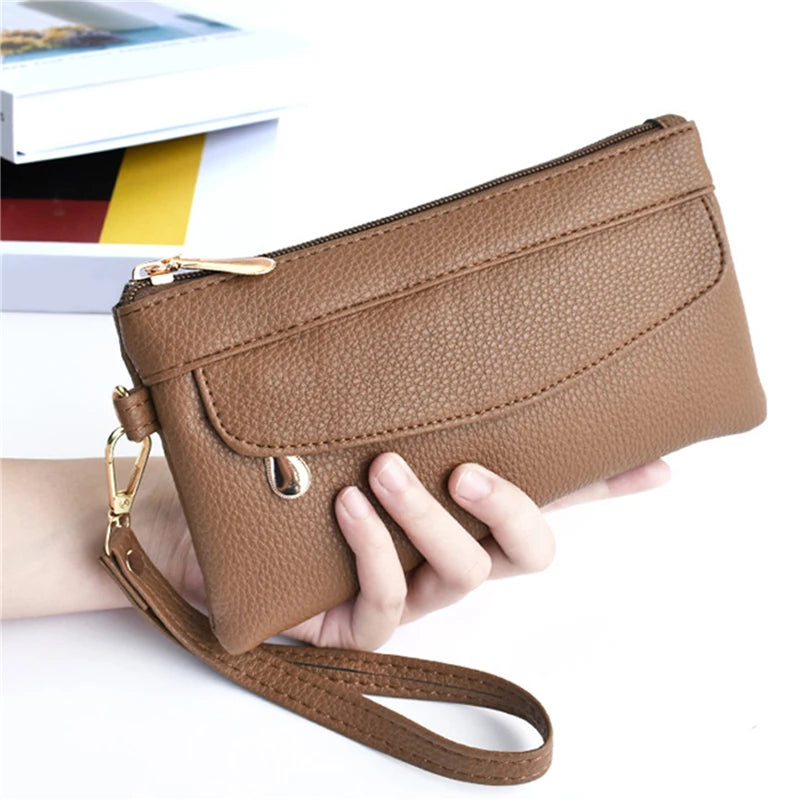 Women's Portable Fashion Wallet Pu Leather Hangbag Female Purses Coin Pocket Waterproof Phone For Ladies Bag