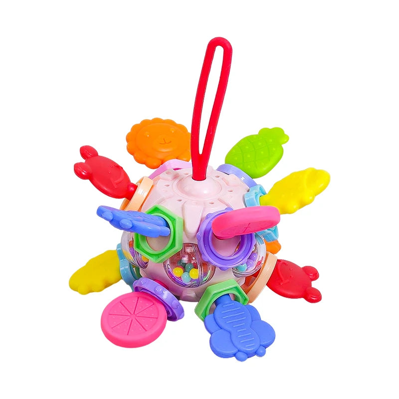 Montessori Baby Teething Toys Sensory Chew Teething Ball Rattle Grasping Activities Babies Toys for 0-18 Months Girls Boys Gifts