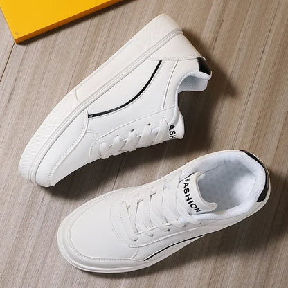 Women Casual Shoes Lace Up White Shoes Board Flat Female White PU Leather Walking Sneakers Thick Sole Outdoor Luxury Fashion