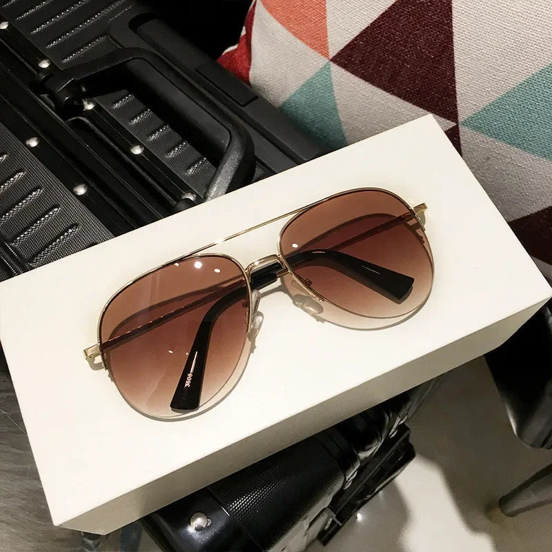 Classic Sunglass Aviator Metal Frame Outdoor Sports Anti-UV 400 Driving Sunglasses Glasses Unisex Ins Style Trendy Hip Hop