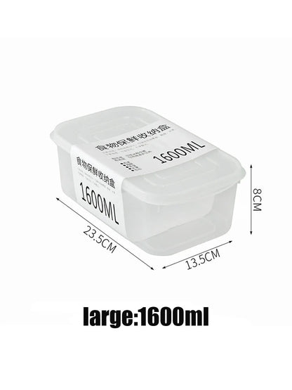 Kitchen Food Sealed Crisper Containers Fresh Fruit Vegetables Steak Meat Storage Box Organizer Refrigerator Accessories
