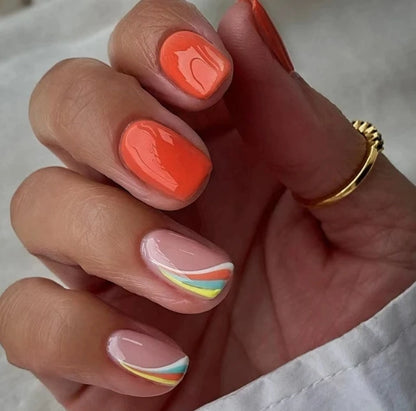 24Pcs Leopard Print Fake Nails Artificial Finished Press on Short Ballet White Fake Nail Wearable Full Cover Nail Art Tips