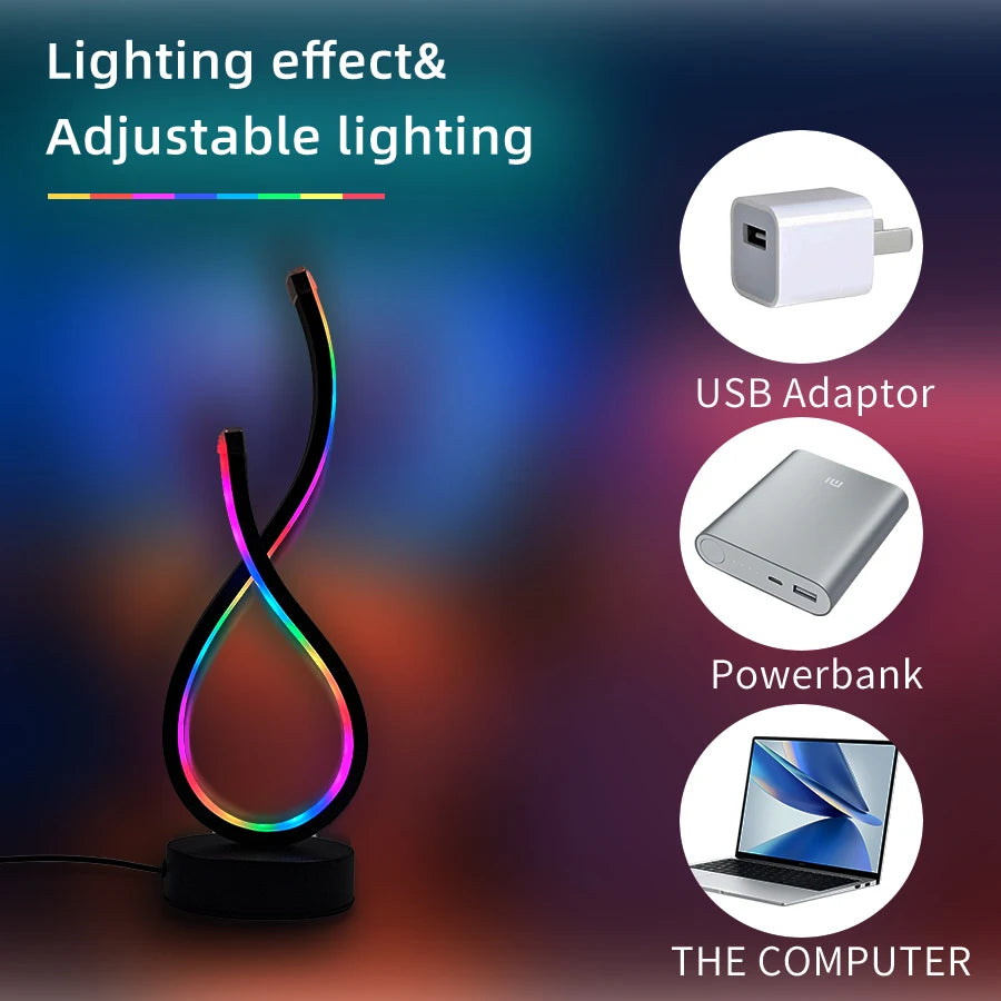 Modern LED Desk Lamp with USB Power, Adjustable Lighting, and Button Control