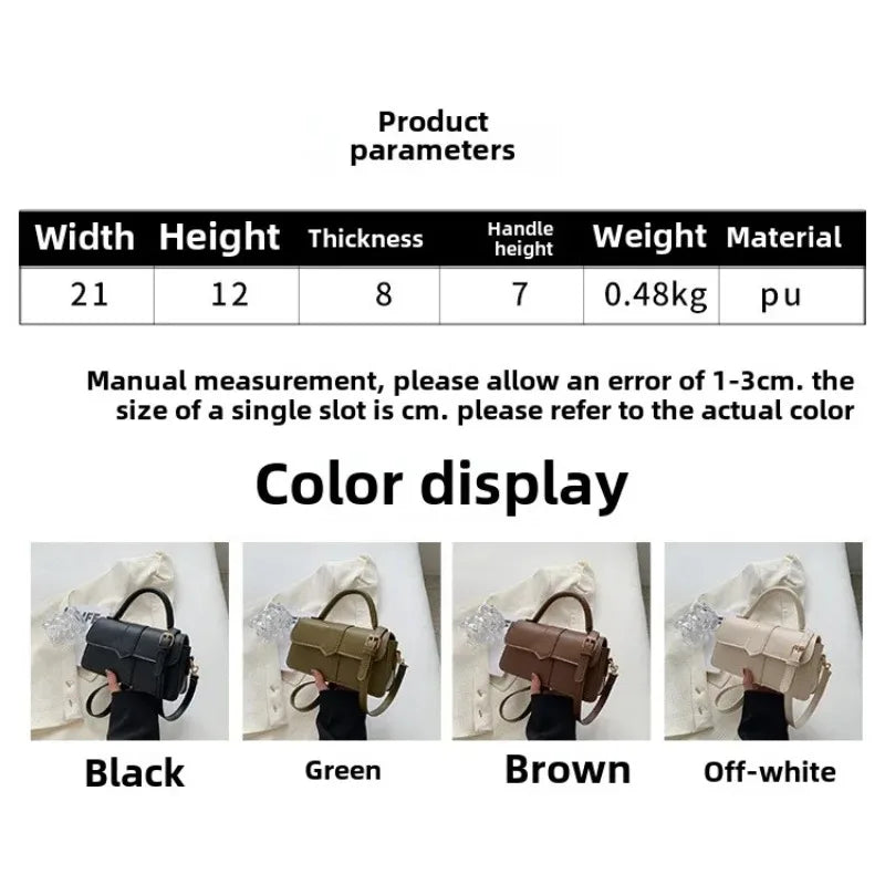 Pu Leather Shoulder Bag for Women Handbag  Fashion Crossbody Bags Vintage Underarm Bag Square Satchel Сумка Женская 2025 Тренд