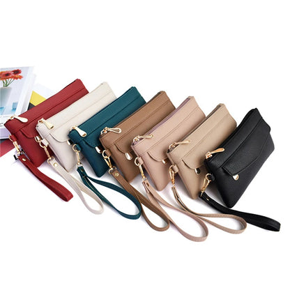 Women's Portable Fashion Wallet Pu Leather Hangbag Female Purses Coin Pocket Waterproof Phone For Ladies Bag