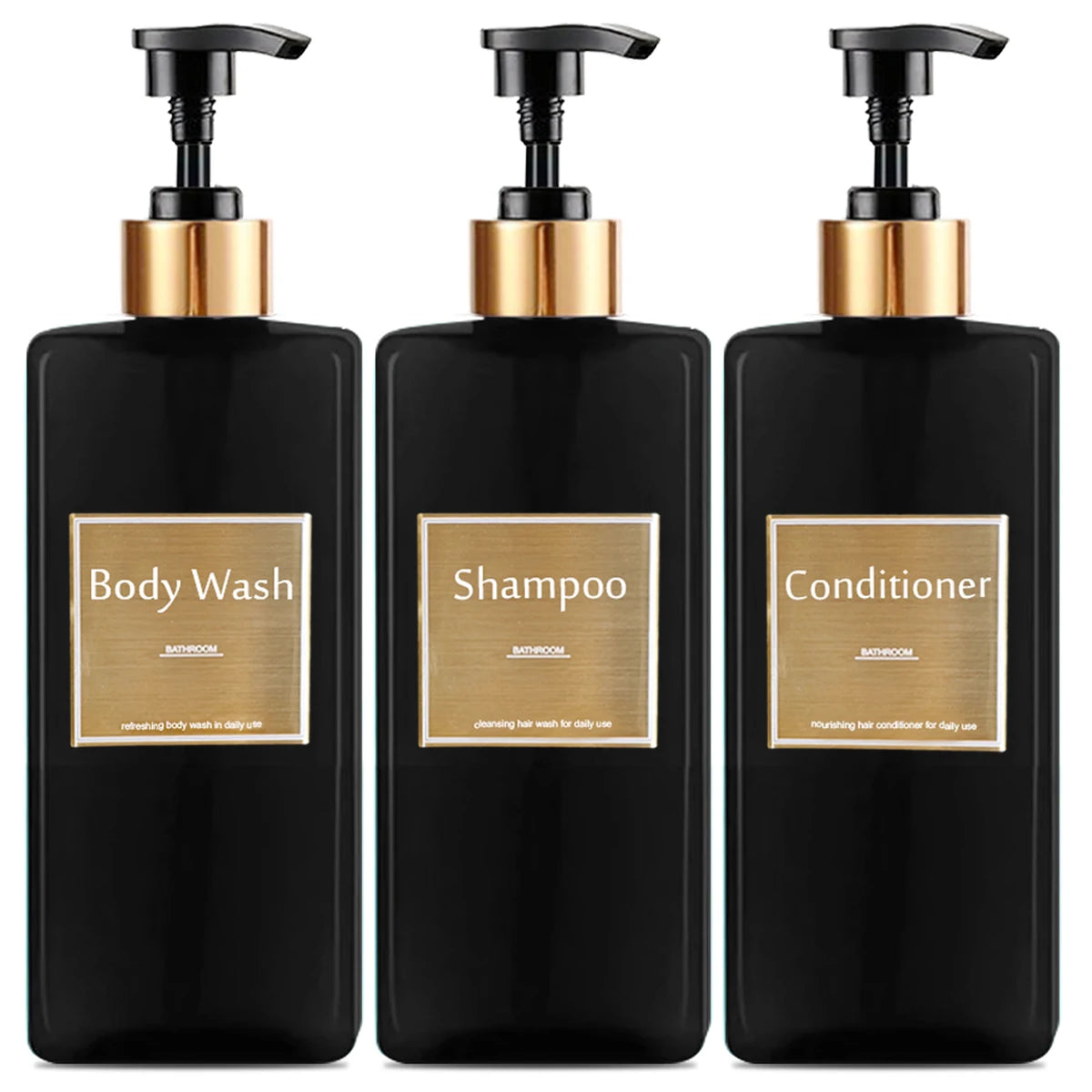 Shower Soap Dispenser Set Refillable Shampoo and Conditioner Bottle for Bathroom Kitchen Dish Soap Hand Soap Bottle