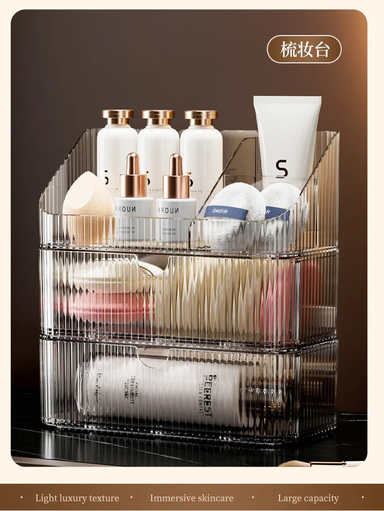 Bathroom Storage Boxes Transparent  Cosmetics Dormitory Accessories Organizer Modern Style Convenient Organization Home