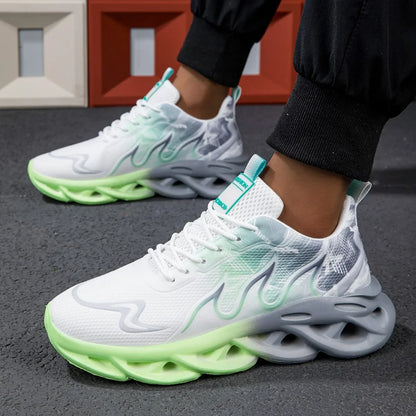 Unisex Running Shoes Women Men Lightweight Mesh Breathable Comfortable Flat Soft Tennis Shoes Summer Lace-up Sneakers Woman