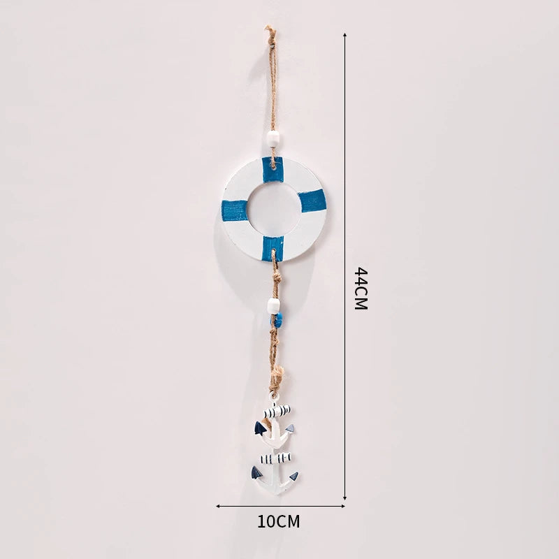 Mediterranean Style Decorative Ornaments Artistic Home Background Kindergarten Wall Hanging Lighthouse Sailboat Wooden Crafts