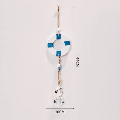 Mediterranean Style Decorative Ornaments Artistic Home Background Kindergarten Wall Hanging Lighthouse Sailboat Wooden Crafts