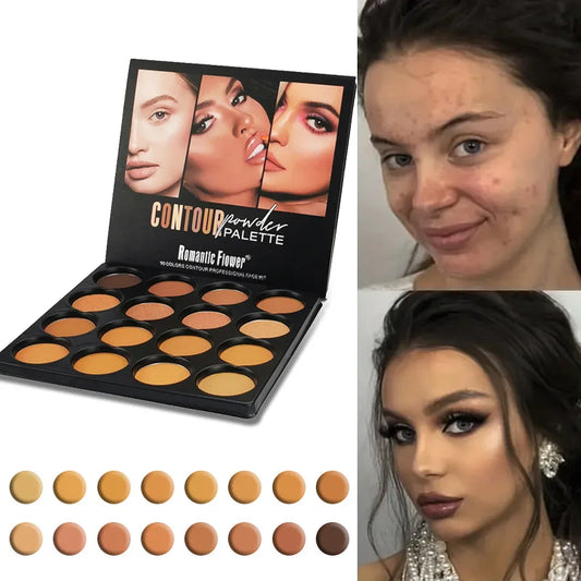 16 Colors Contour Powder Matte Palette Highlight Concealer Pressed Powder Kit Oil Control Waterproof Makeup For Women Cosmetics