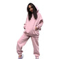 Women Tracksuit Autumn Winter Warm Hoodies Top Suits Casual Hooded Sweatshirts And Jogging Pants Outfits Sweatpants 2 Piece Sets