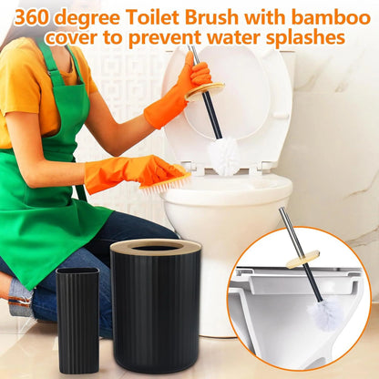 Modern Bathroom Essentials Set/Includes Toothbrush Holder, Waste Bin, Toilet Brush, Cup, Soap Dish and Soap Dispenser