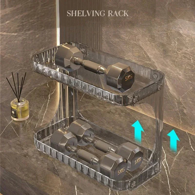 Bathroom Storage Rack Toilet Double Layer Cosmetics Storage Box Washstand Organizer Desktop Skincare Storage Rack Display Stand