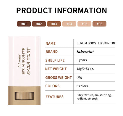 Skin Tint Stick Waterproof Nourishing Solid Tinted Serum Foundation Skin Tint Balm Face Tinted Face Contour Stick Makeup