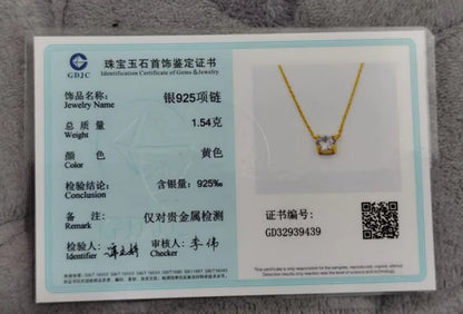 Jkeli S925 Pure silver 18k gold pendant Multi-functional single diamond necklace with six claws Zircon necklace for women  gift