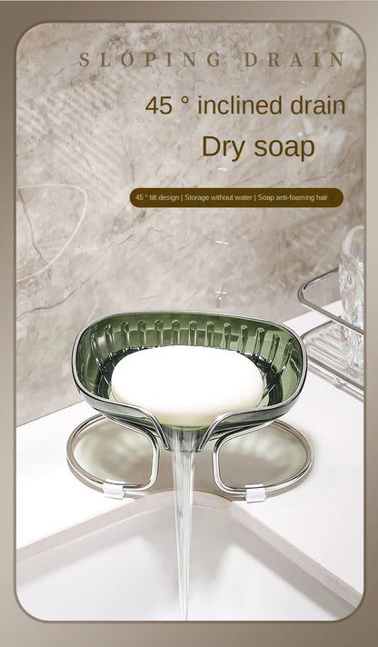 Bathroom Soap Dish Light Luxury Toilet Shower Soap Holder with Drain Water Soap Storage Case Tray Container Bathroom Gadgets