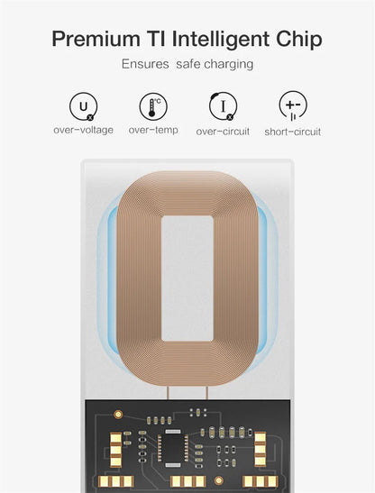 Wireless Charger Receiver Support Type C/Micro USB/Lightning Fast Wireless Charging Adapter For iPhone 5 Android Wireless Charge