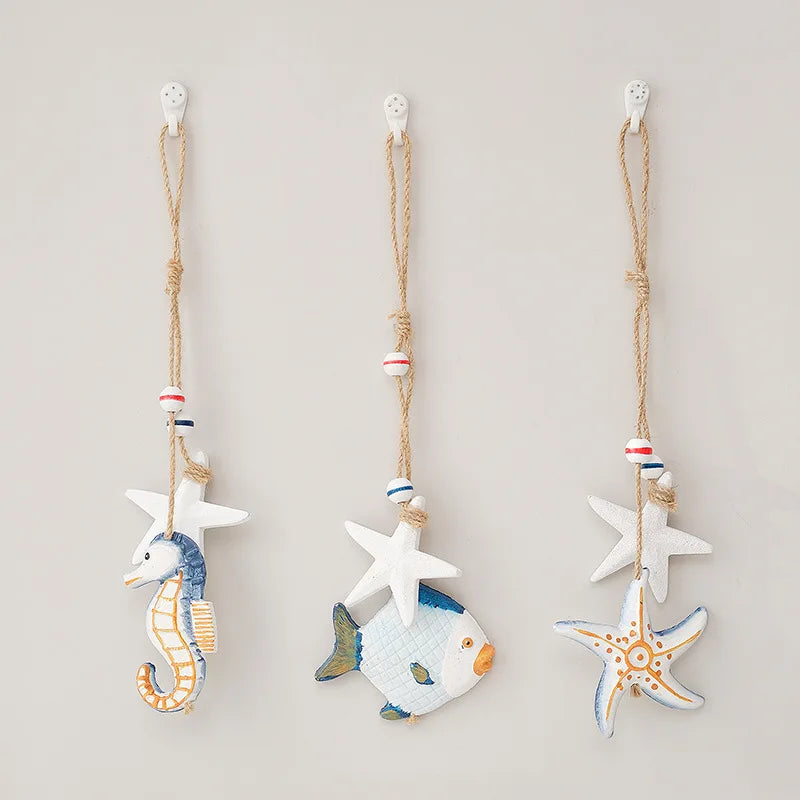 Seahorse/Fish/Star for Nautical Home Decoration Wall Hanging Ornament Statue Beach Theme Decor
