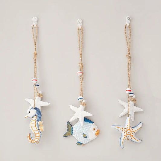 Seahorse/Fish/Star for Nautical Home Decoration Wall Hanging Ornament Statue Beach Theme Decor