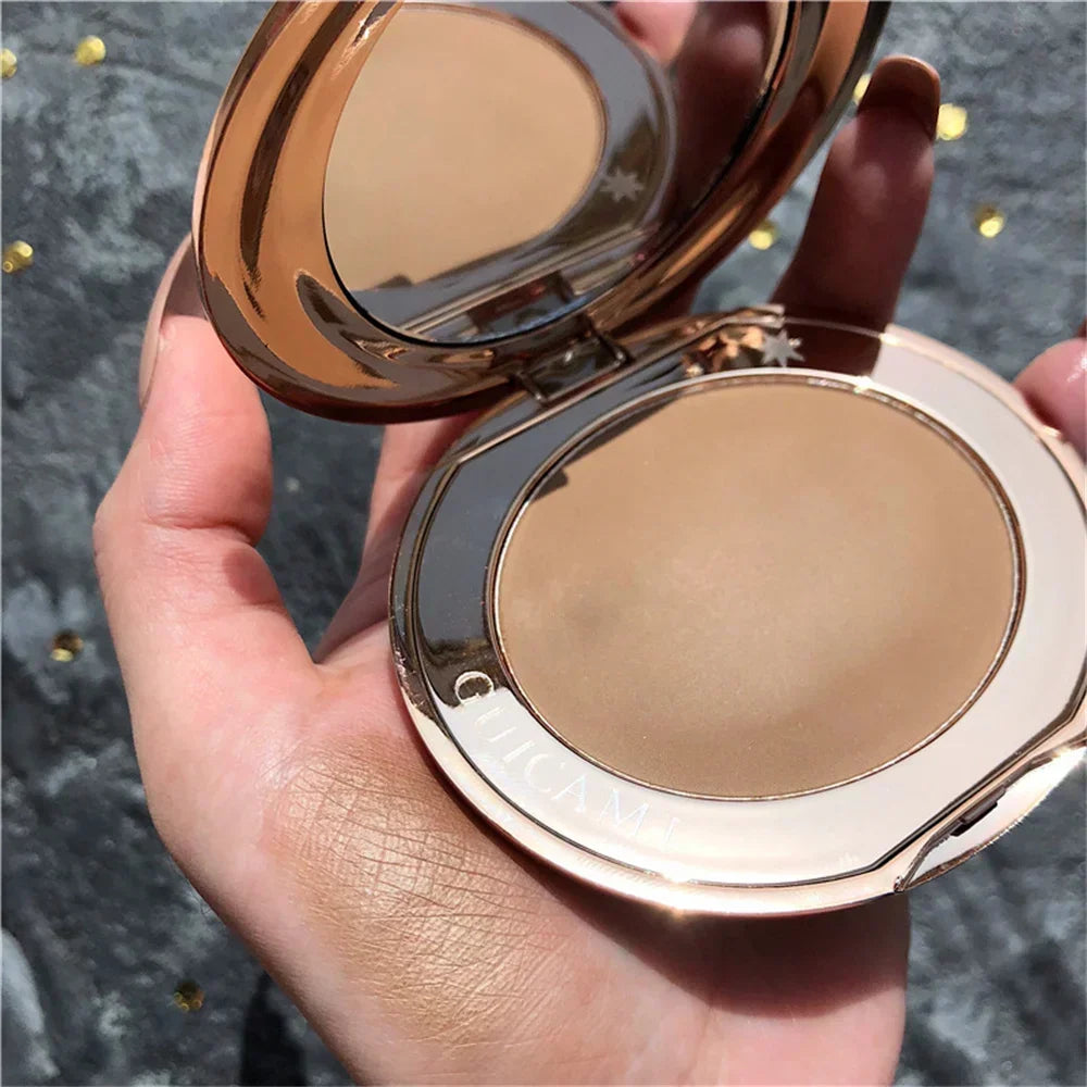 Contour Palette with Mirror Shadow Powder Bronzer Three-Dimensional Nose Shadow Repair Powder Facial Concealer Cosmetics Makeup