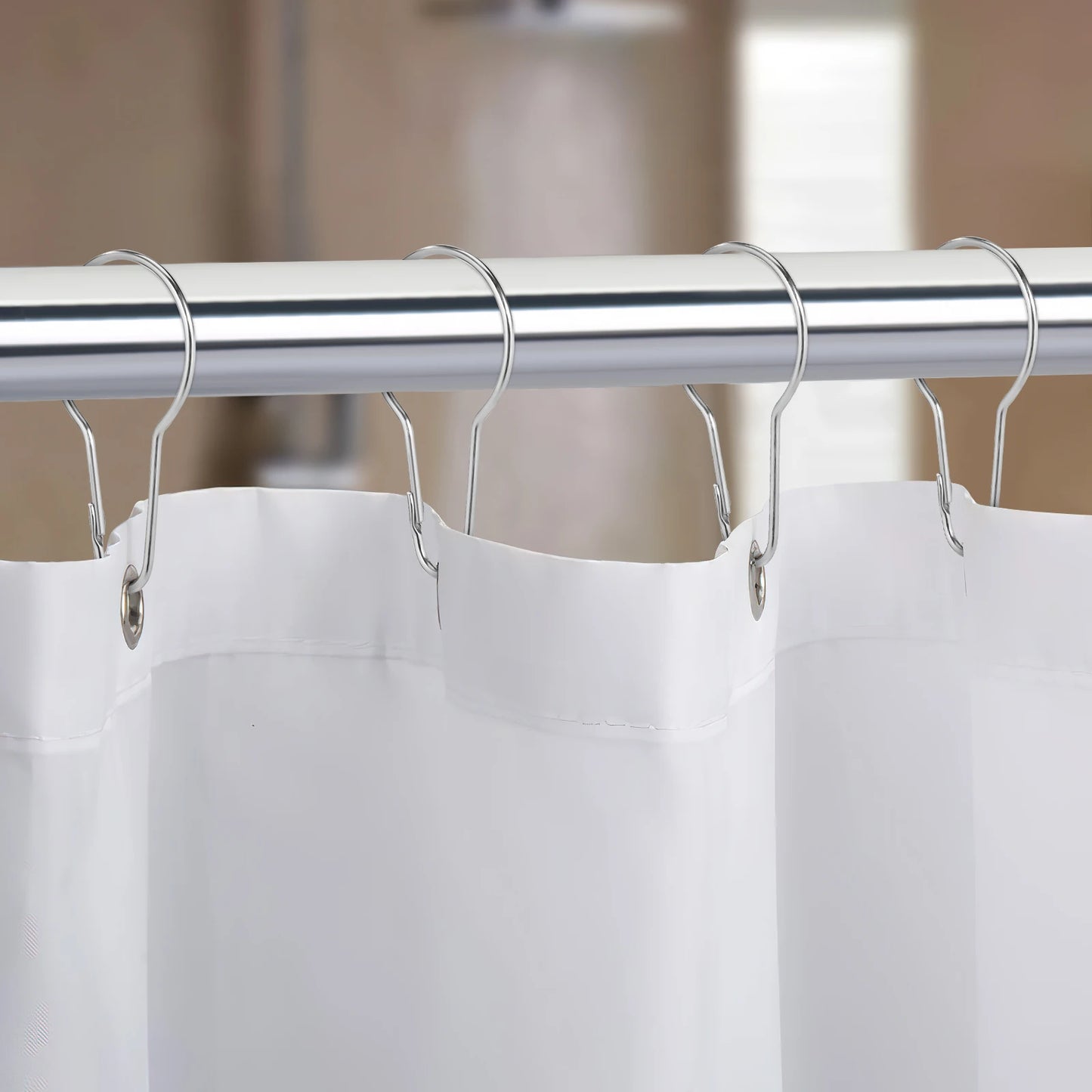 Curtain Hooks Set Silver Ring Curtain Hook Accessories Bathroom Gourd Shape Shower Hooks Multifunctional Hardware Fittings