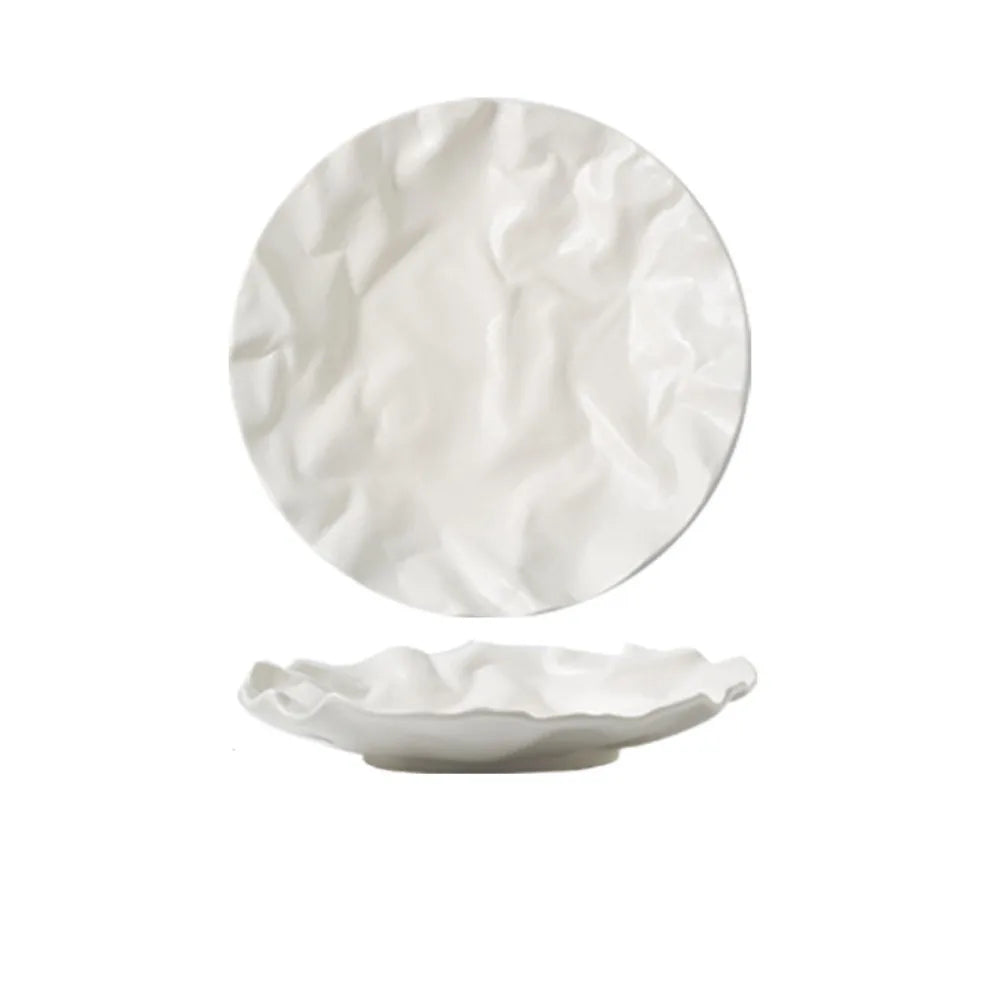 Kitchen Organizer Ceramic Western Cuisine Plate Reusable Multi-Function Storage Dish Creative Dessert Tray Fruit