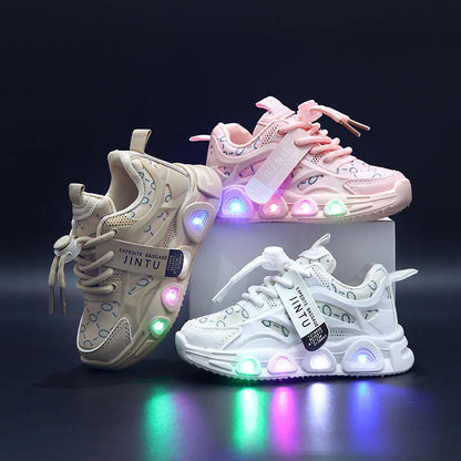Kids Sneakers 2025 Spring New Girl Sneakers1-6years Old Casual LED Kid Shoes Fashion Girls' Shoes Designer Shoes Tenis De Mujer