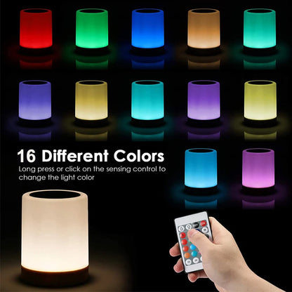 16 Colors Smart Touch Bedside Table Lamp RGB USB Rechargeable Night Light Desk Lamp Bedroom Decoration Gift Dining Table Light