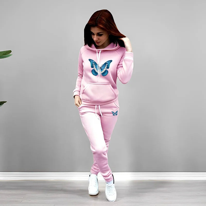 Women's 2 Piece Outfit Set Hoodie Joggers Tracksuit Casual Daily Fashion Autumn Winter Female Home Outdoor Comfort Warm Outfit