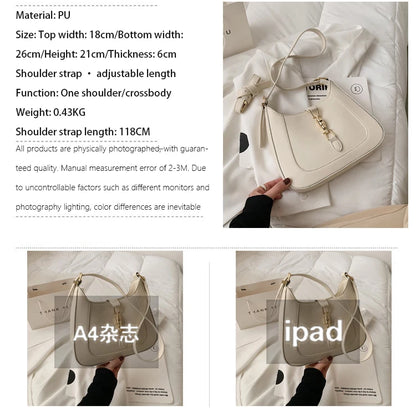 Top Quality Luxury Brand Purses and Handbags Designer Leather Shoulder Crossbody Bags for Women Dual Straps Underarm Sac A Main