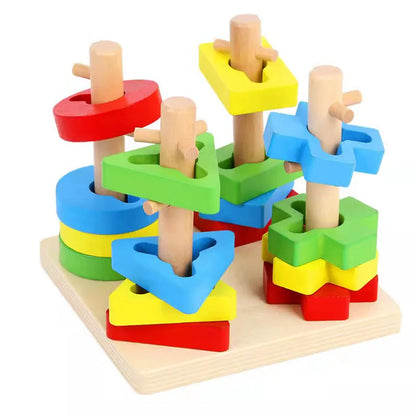 Baby Educational Toys Wooden Puzzle Baby Sorting Toy Stacking Blocks Wooden Toy Early Learning Toy Kids