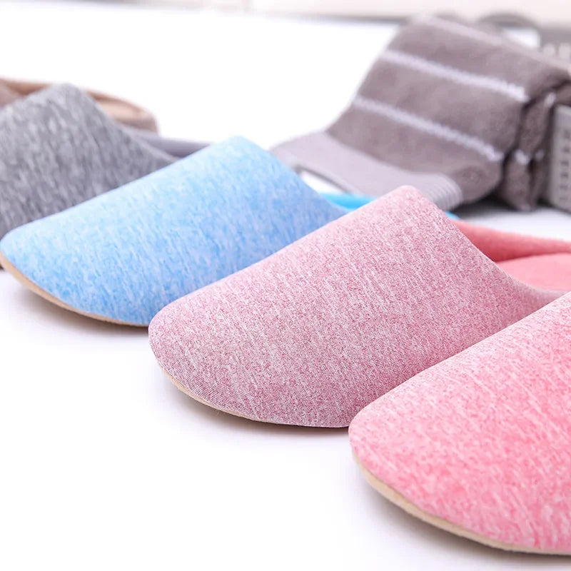 Home Slippers For Women Men Soft House Winter Indoor Light Comfort Floor Shoes Female Male Silence Slides Bedroom Japanese Style