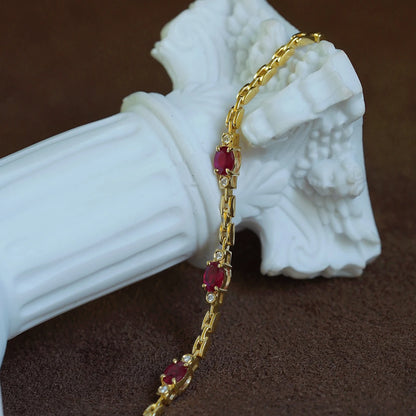 New in light luxury silver inlaid ruby diamond bracelet for women charm chain fine section exquisite high-end engagement jewelry