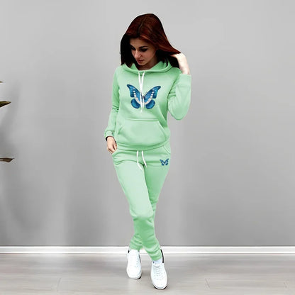 Women's 2 Piece Outfit Set Hoodie Joggers Tracksuit Casual Daily Fashion Autumn Winter Female Home Outdoor Comfort Warm Outfit