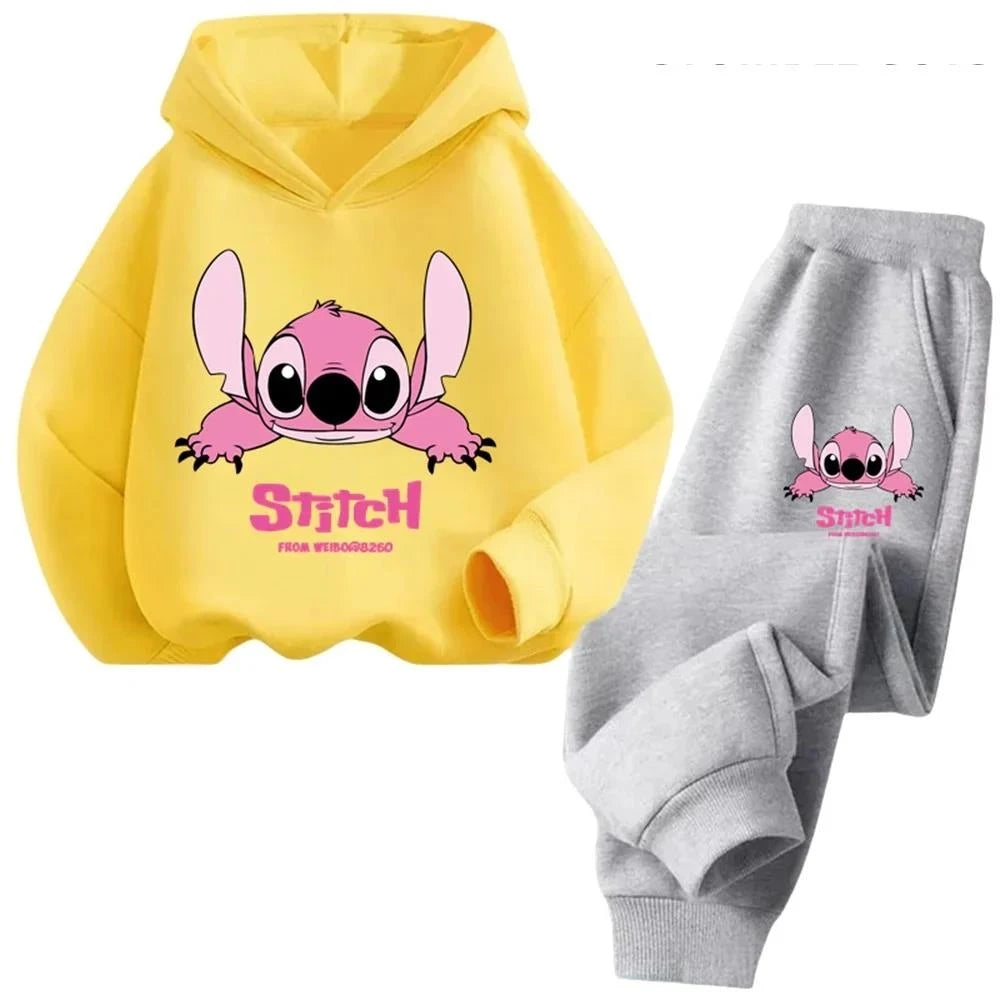 Children Hoodies Stitch Kawaii Fashion Pullover Sweatshirt Anime Trucksuit Manga Cartoons Girls Boy Kids Autumn Casual Clothes