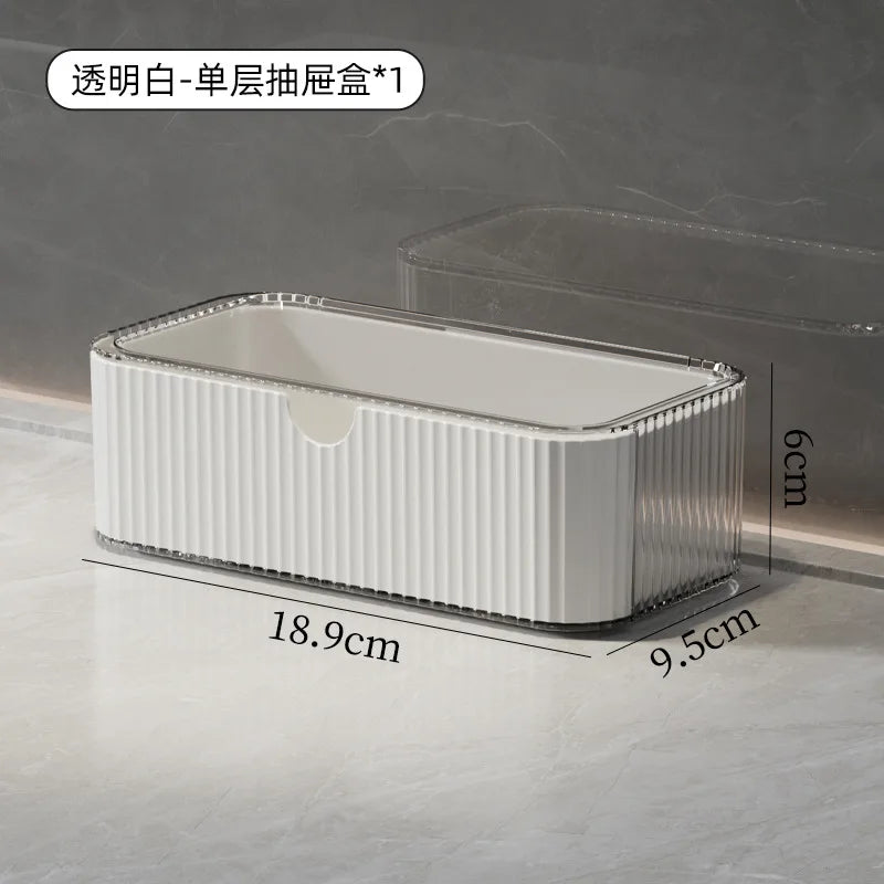 Bathroom Storage Boxes Transparent  Cosmetics Dormitory Accessories Organizer Modern Style Convenient Organization Home