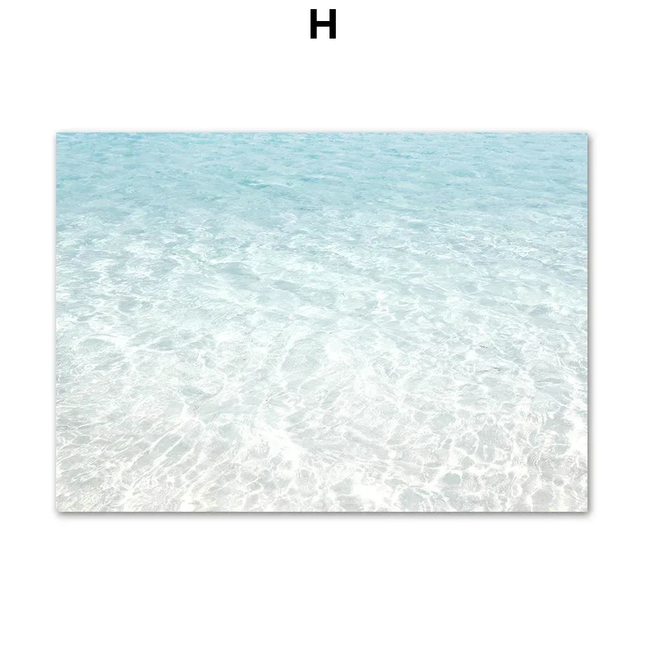 Wall Art Canvas Painting Nordic Palm Tree Sea Beach Flower Bird Seascape Posters and Prints Wall Pictures for Living Room Decor