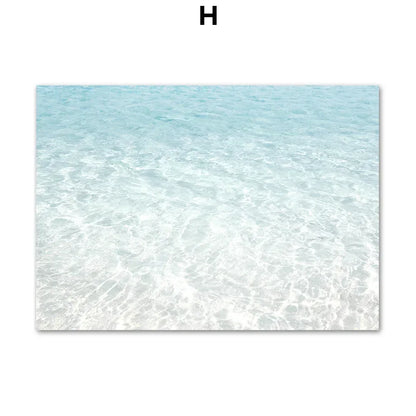 Wall Art Canvas Painting Nordic Palm Tree Sea Beach Flower Bird Seascape Posters and Prints Wall Pictures for Living Room Decor